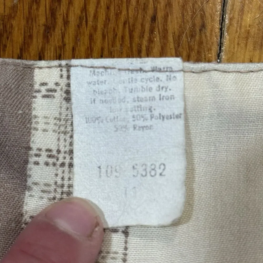 Cropped Waistcoat‎ Vest Womens Size 11 Tan Excellent Button Front Tie Back - Picture 6 of 6